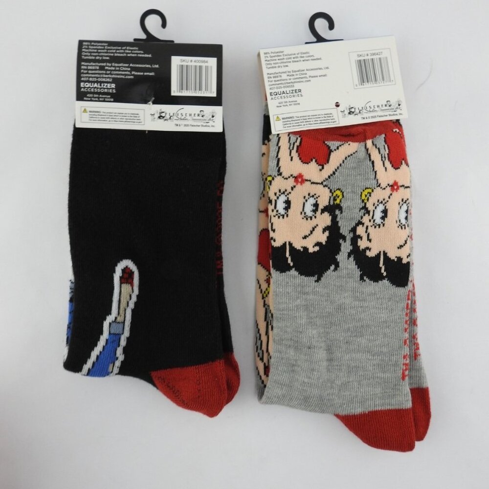 2 New Betty Boop Crews Socks Jane the Riveter - Picture 2 of 5
